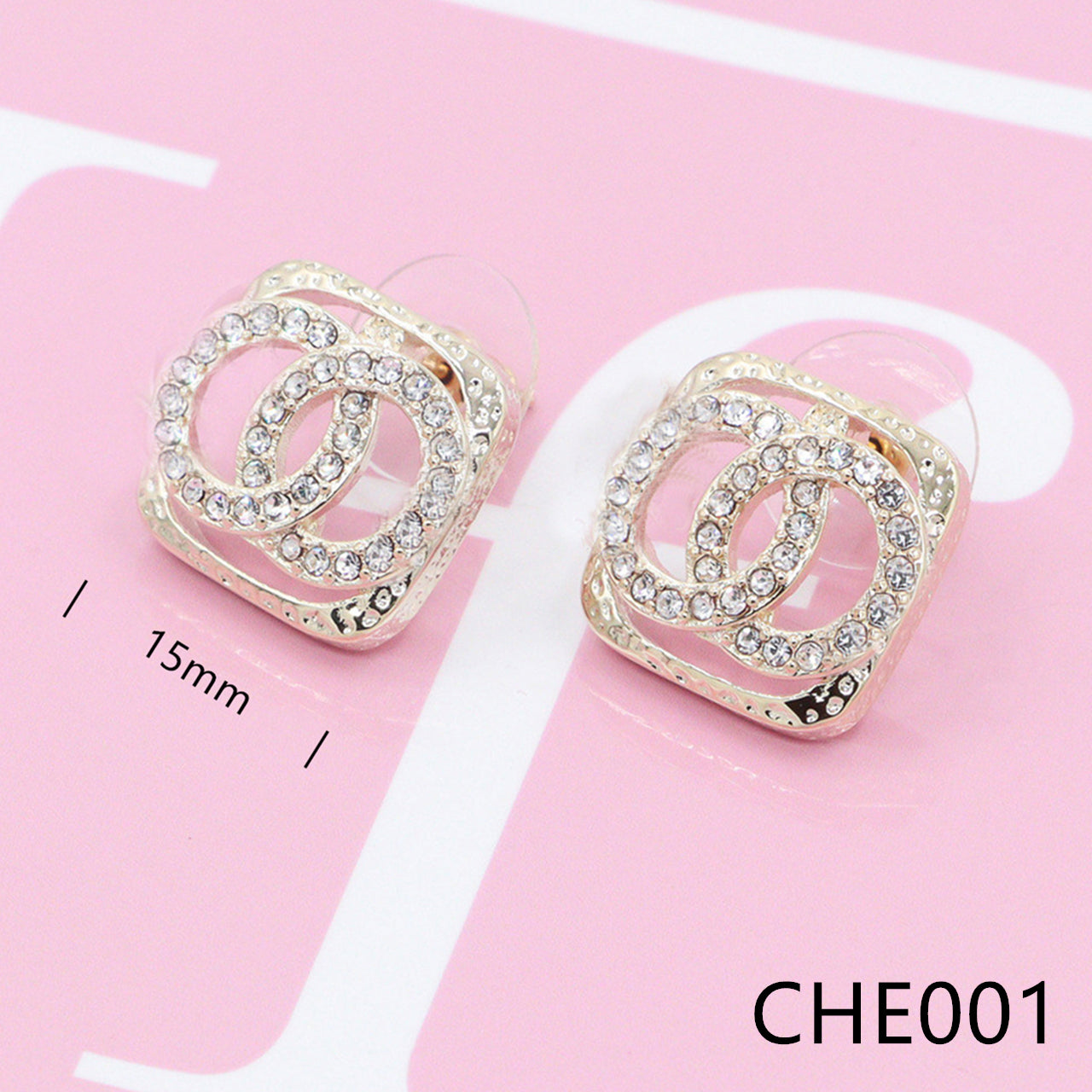 Diamond earrings made of brass CHE001-2 - Nanajewelry