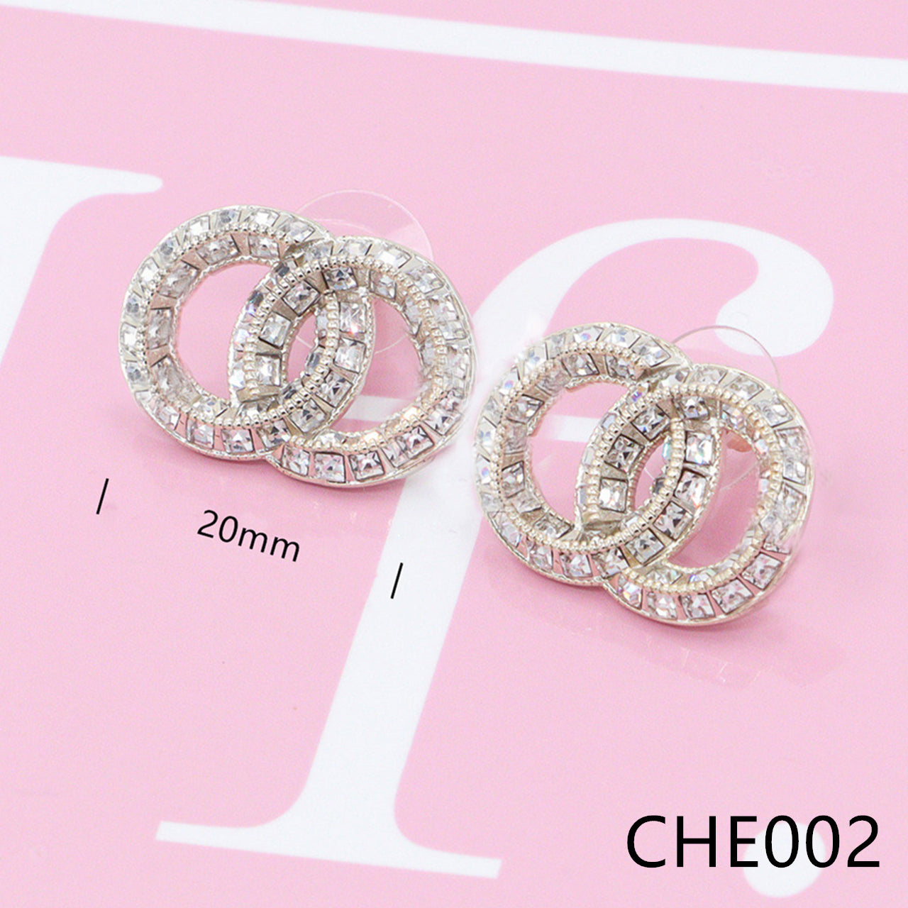 Diamond earrings made of brass CHE001-2 - Nanajewelry