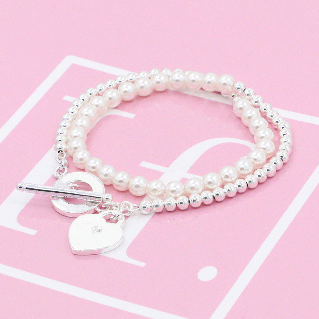 Nanajewelry Heart Tag bead bracelet SFB037-44 - Nanajewelry