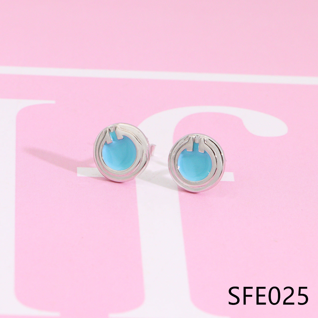 Mother-of-pearl hoop pure sliver earrings SFE025-27 - Nanajewelry