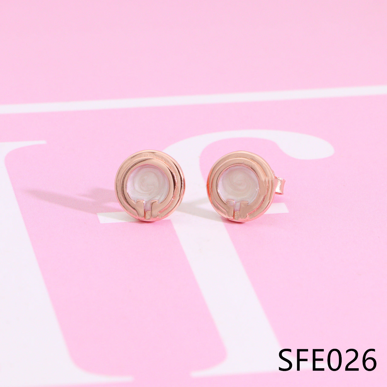 Mother-of-pearl hoop pure sliver earrings SFE025-27 - Nanajewelry