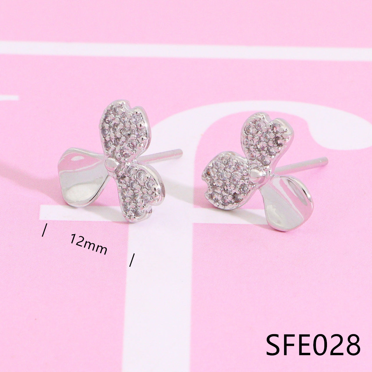 Clover diamond earrings SFE028-30 - Nanajewelry