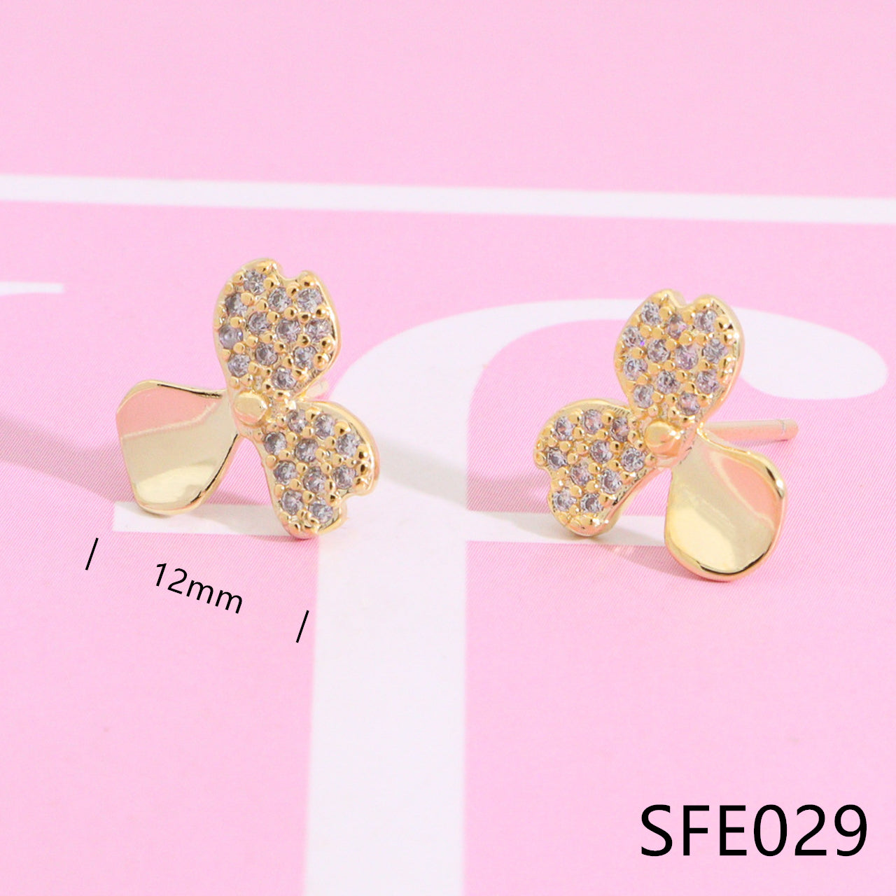Clover diamond earrings SFE028-30 - Nanajewelry
