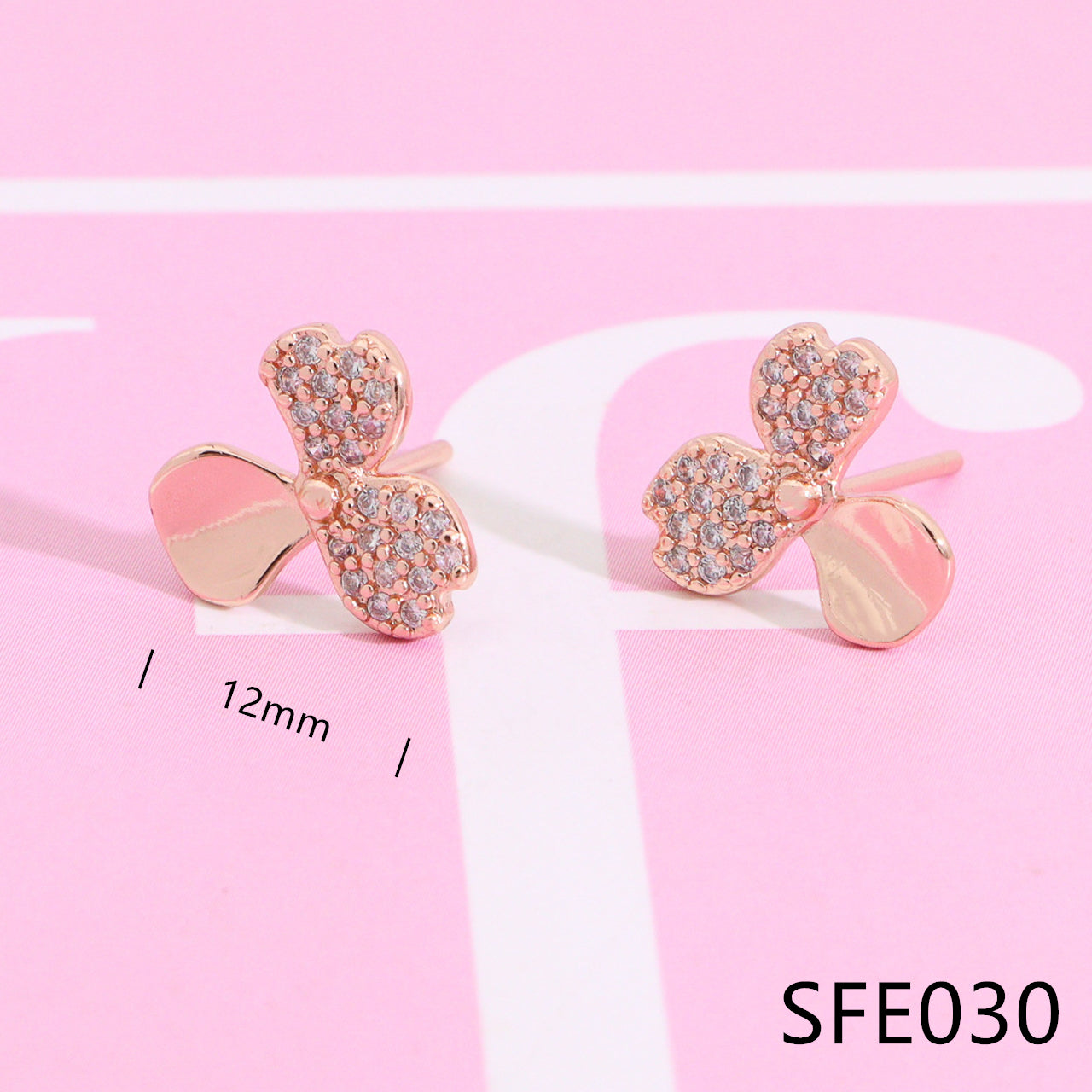 Clover diamond earrings SFE028-30 - Nanajewelry