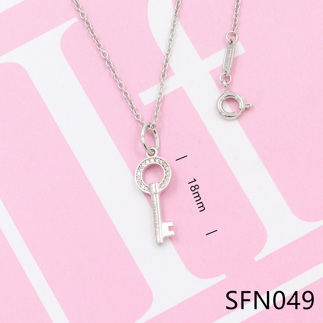 Crown Key pure silver necklace SFN049-54 - Nanajewelry