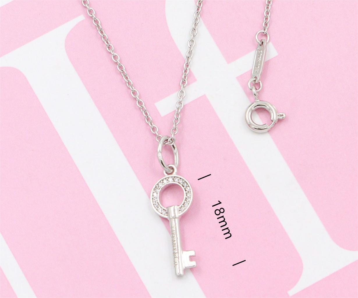 Crown Key pure silver necklace SFN049-54 - Nanajewelry