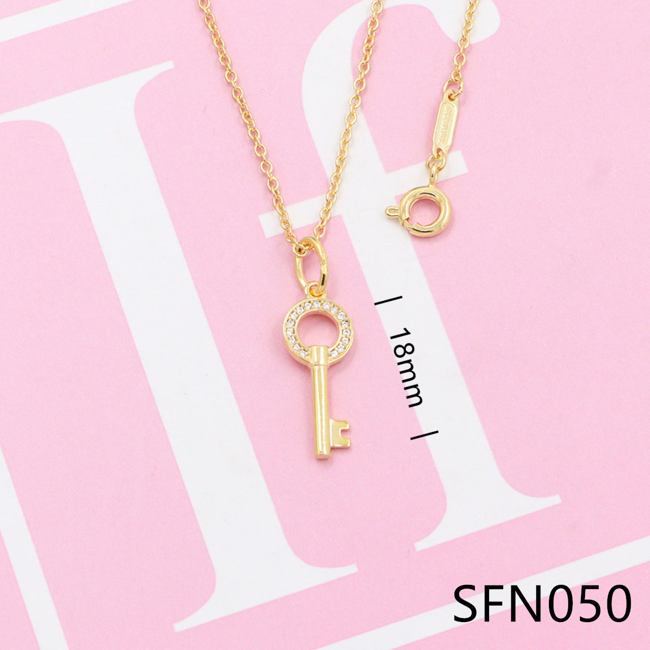 Crown Key pure silver necklace SFN049-54 - Nanajewelry