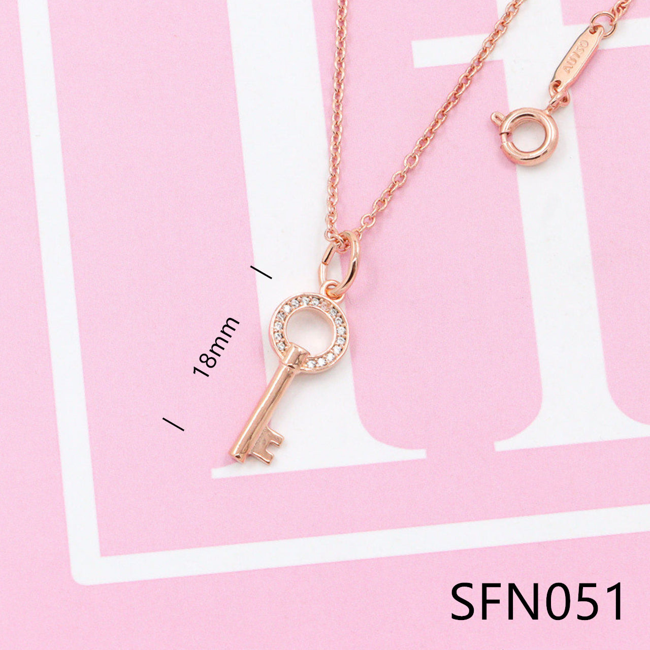 Crown Key pure silver necklace SFN049-54 - Nanajewelry