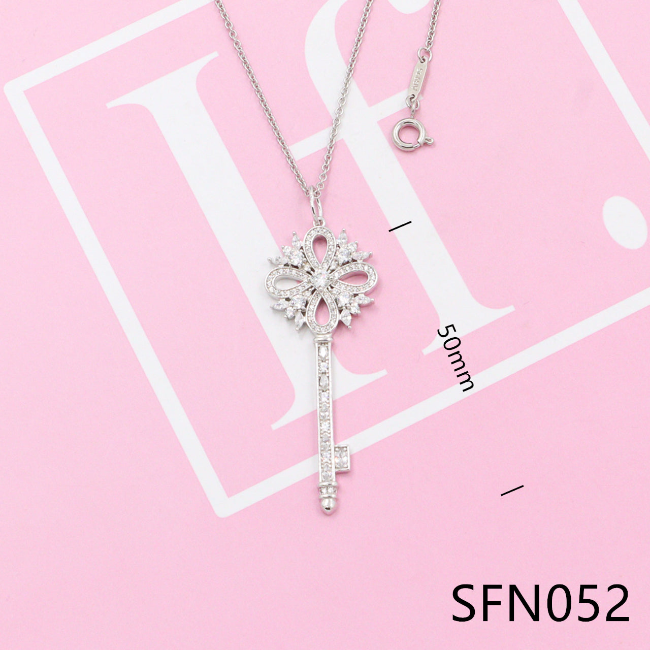 Crown Key pure silver necklace SFN049-54 - Nanajewelry