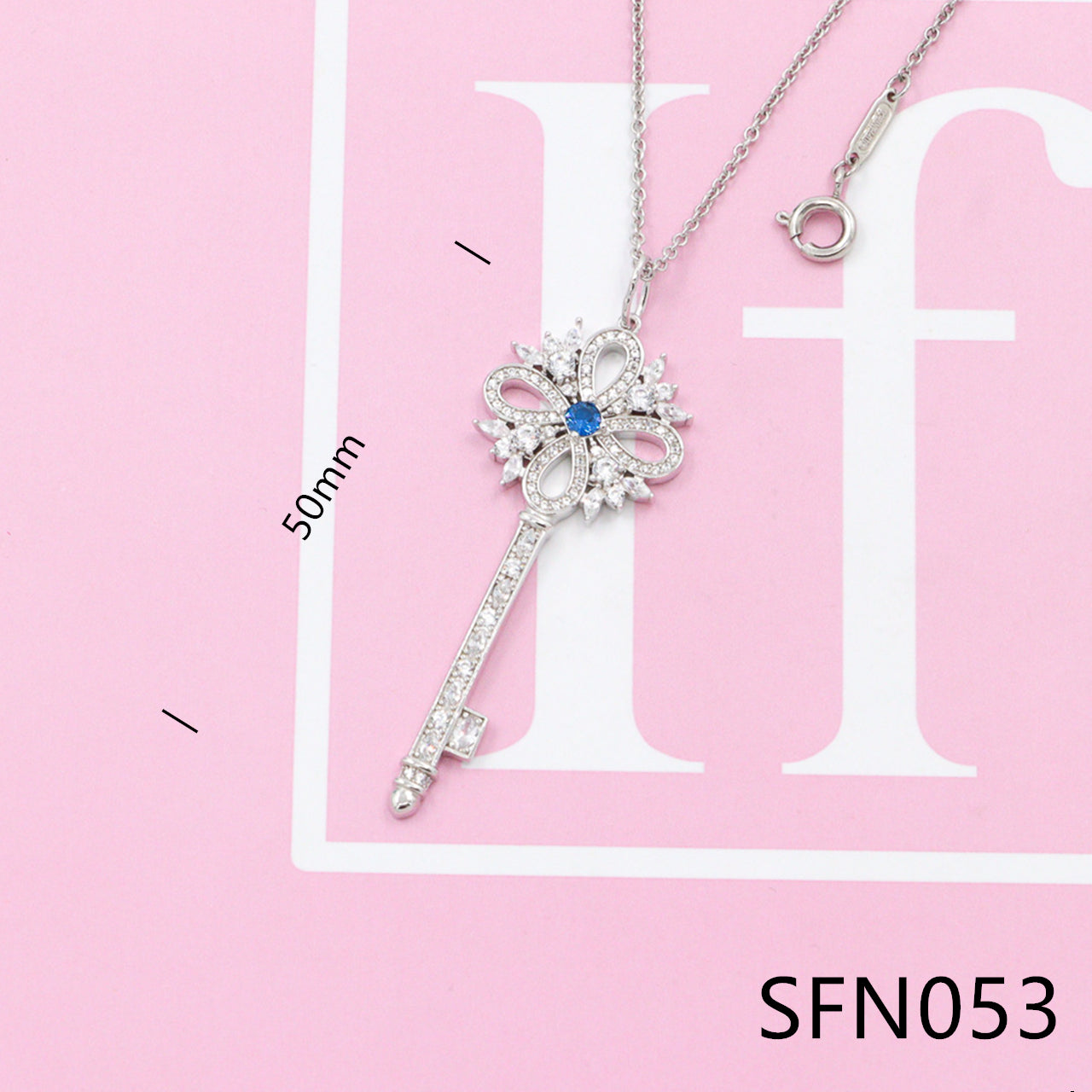 Crown Key pure silver necklace SFN049-54 - Nanajewelry
