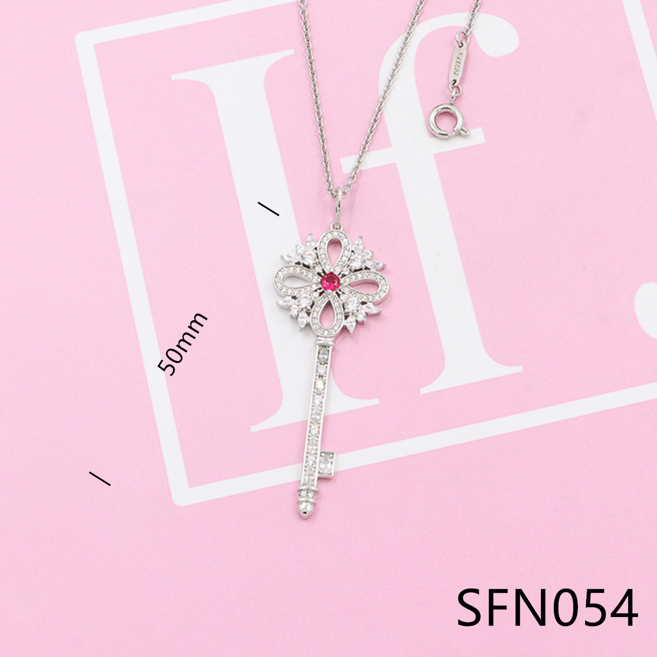 Crown Key pure silver necklace SFN049-54 - Nanajewelry