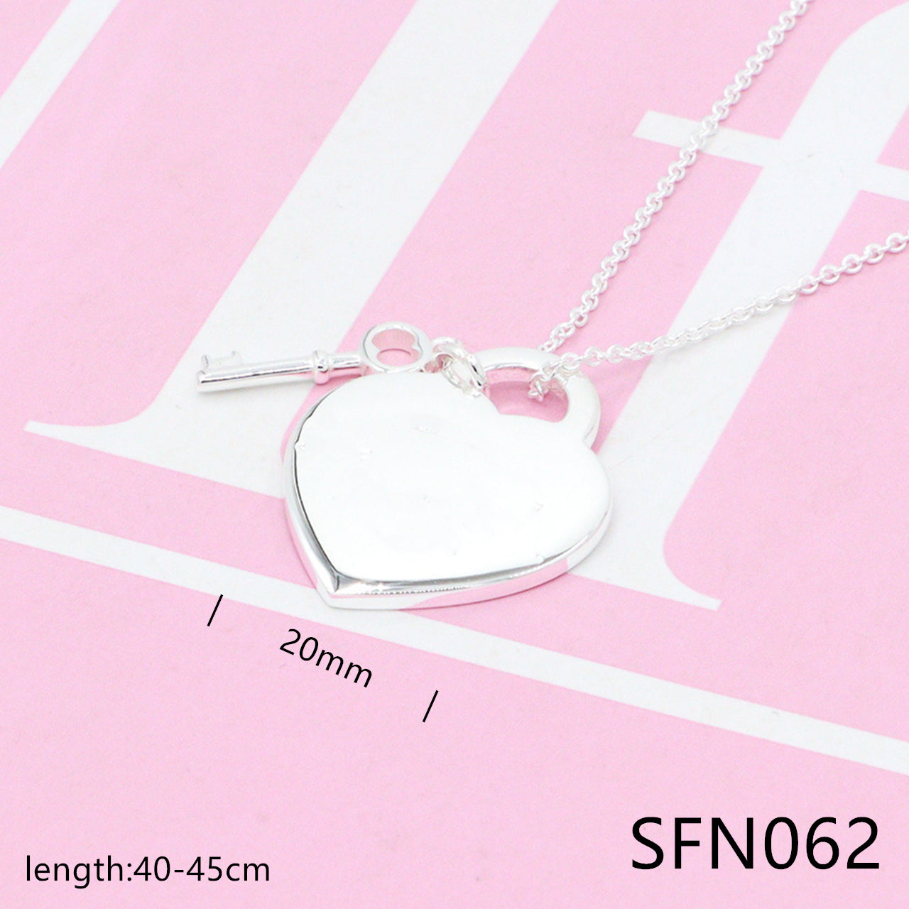 Love key pendant pure sliver necklace SFN061-63 - Nanajewelry