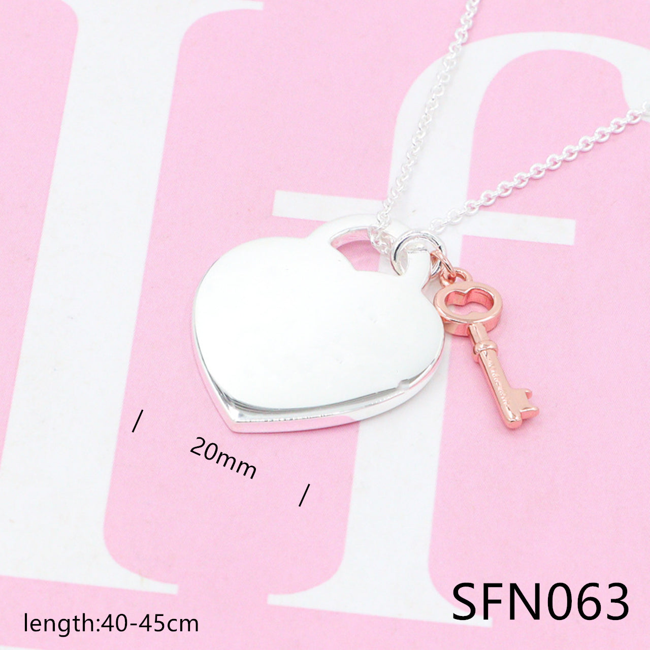 Love key pendant pure sliver necklace SFN061-63 - Nanajewelry