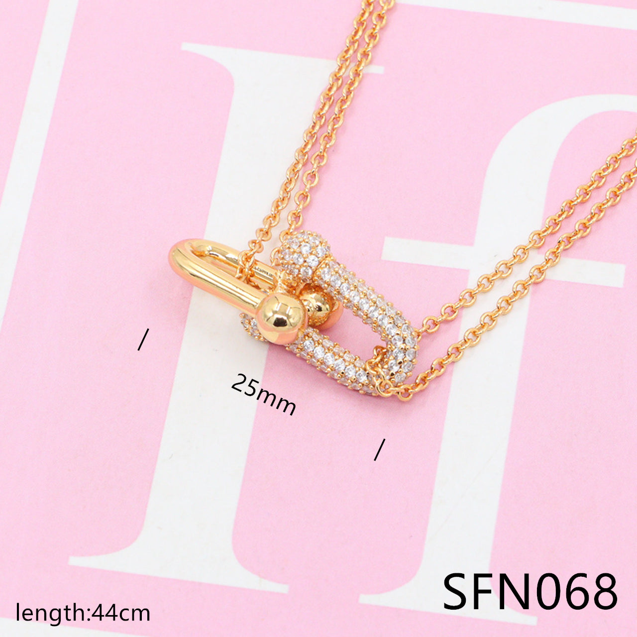 Diamond-encrusted pendant pure silver necklace SFN064-69 - Nanajewelry