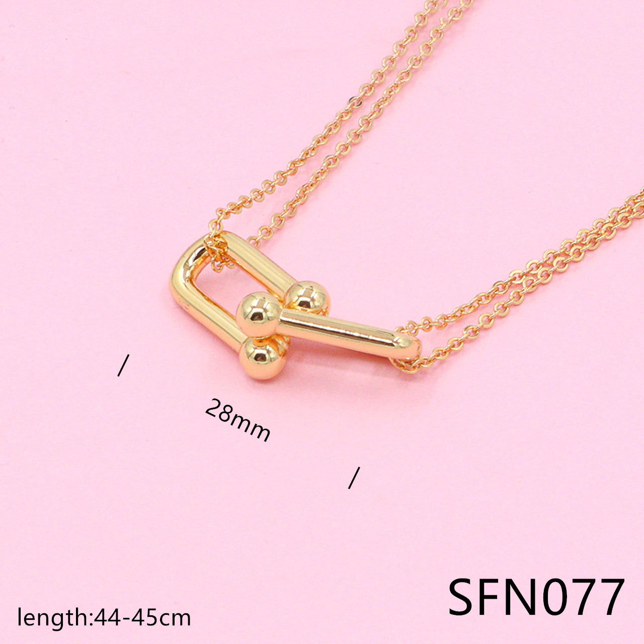 Large double chain pure sliver necklace SFN076-78 - Nanajewelry
