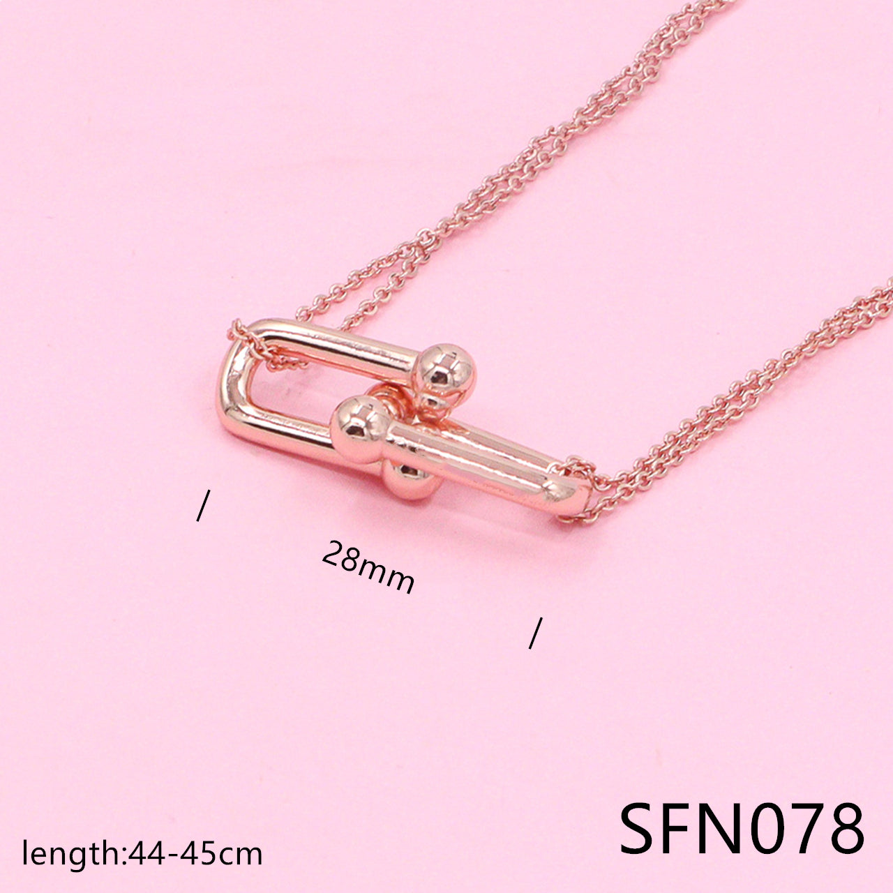 Large double chain pure sliver necklace SFN076-78 - Nanajewelry