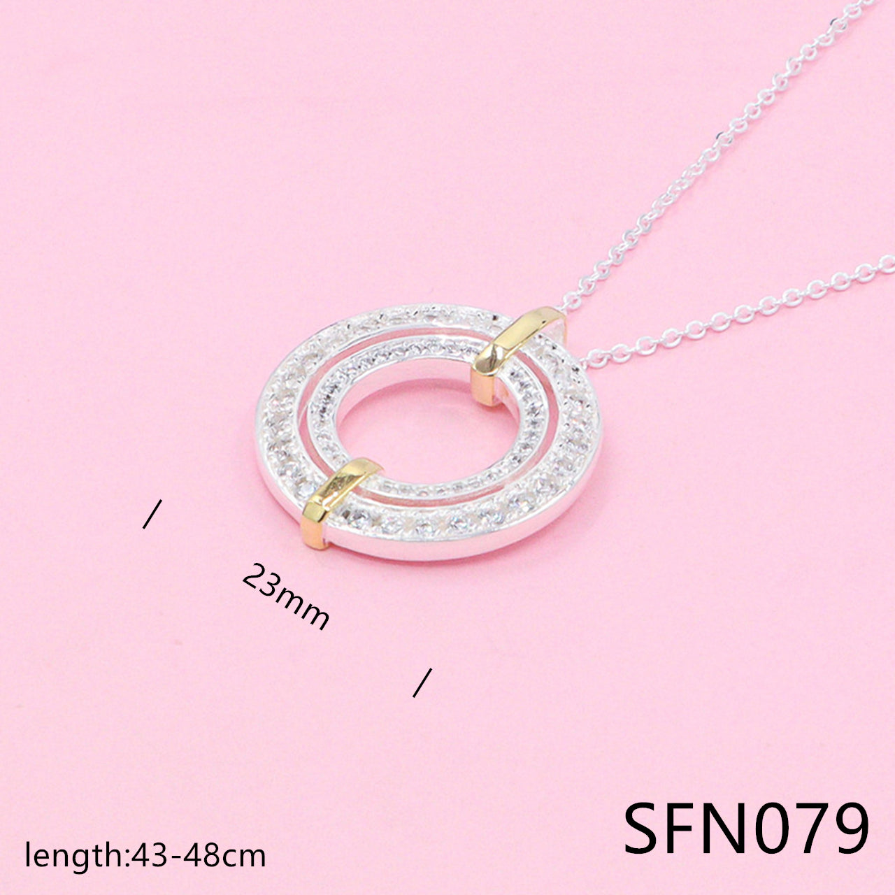 Loop pure sliver necklace SFN079 - Nanajewelry