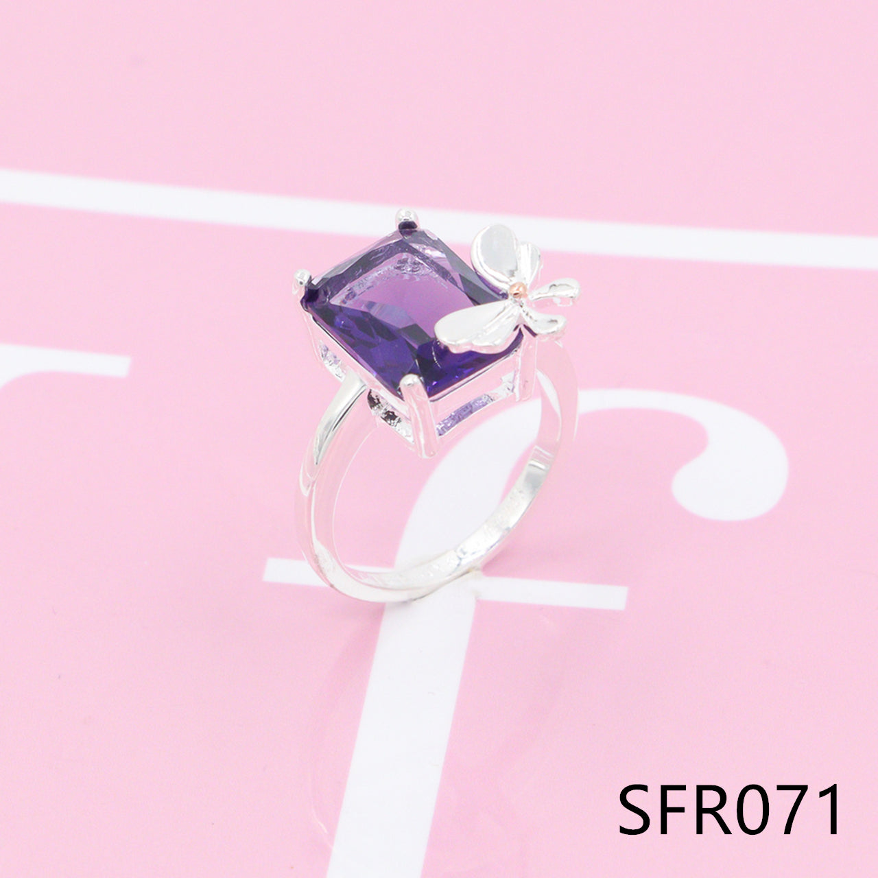 Coloured diamond pure silver ring SFR069-71 - Nanajewelry