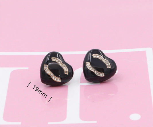 Nanajewelry CC black heart earings CHE037 - Nanajewelry