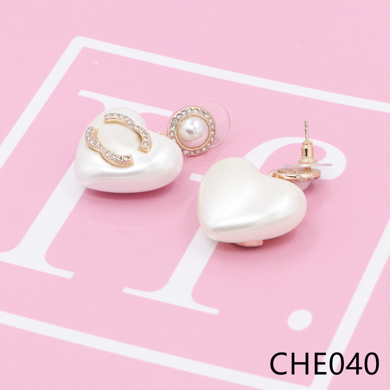 Nanajewelry white heart diamond earings CHE040 - Nanajewelry