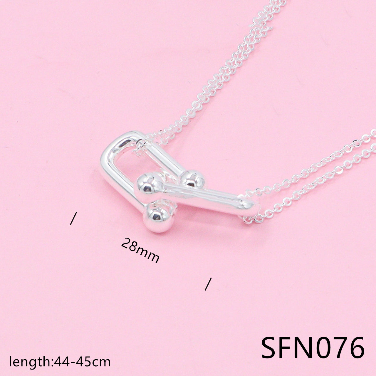 Large double chain pure sliver necklace SFN076-78 - Nanajewelry
