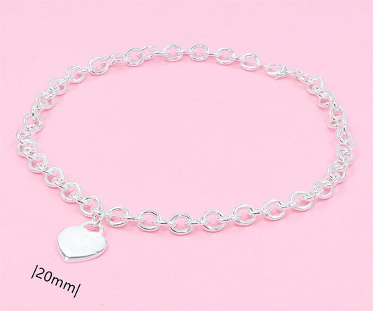 Heart pure sliver Bracelet SFN082-84 - Nanajewelry