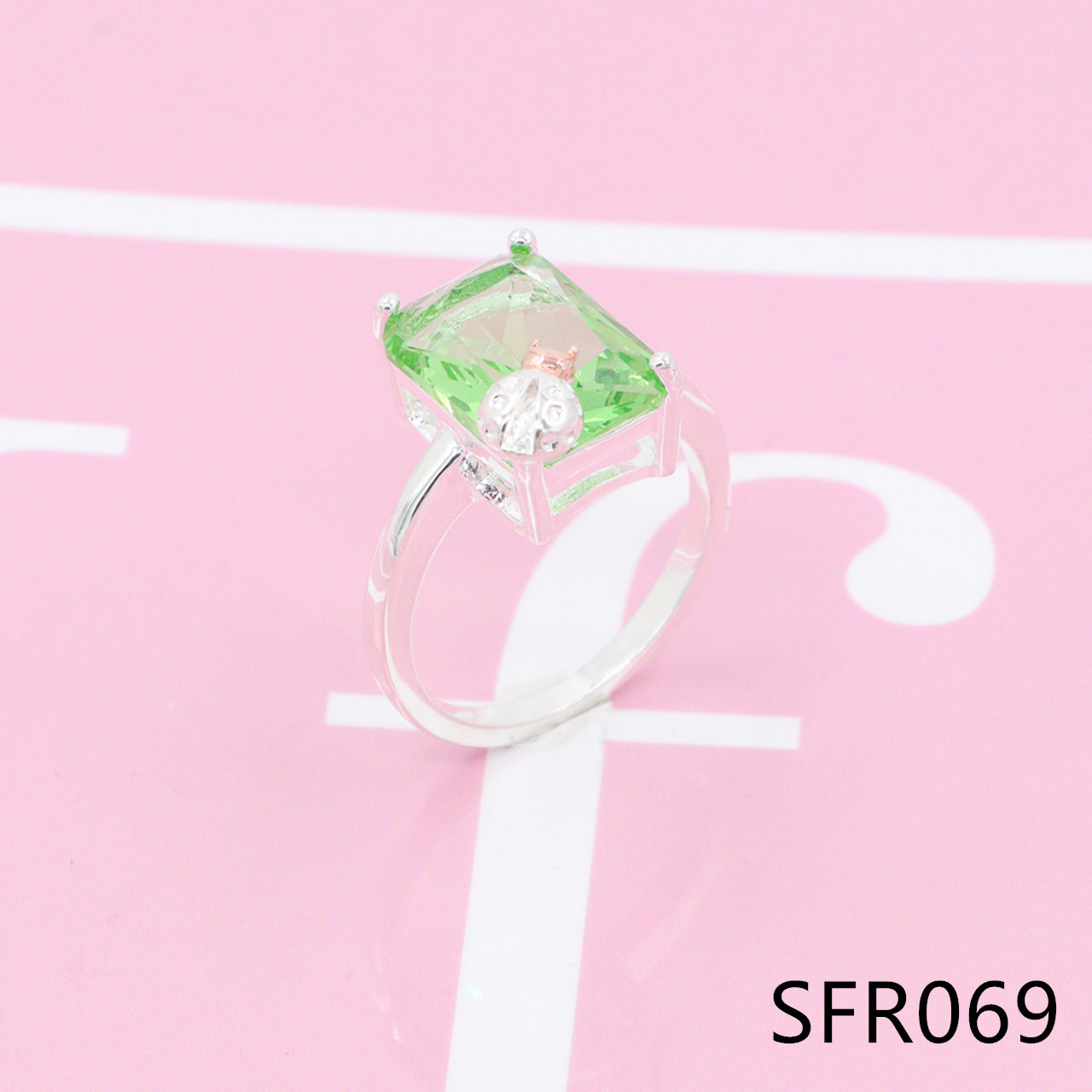 Coloured diamond  pure silver ring SFR069-71 - Nanajewelry