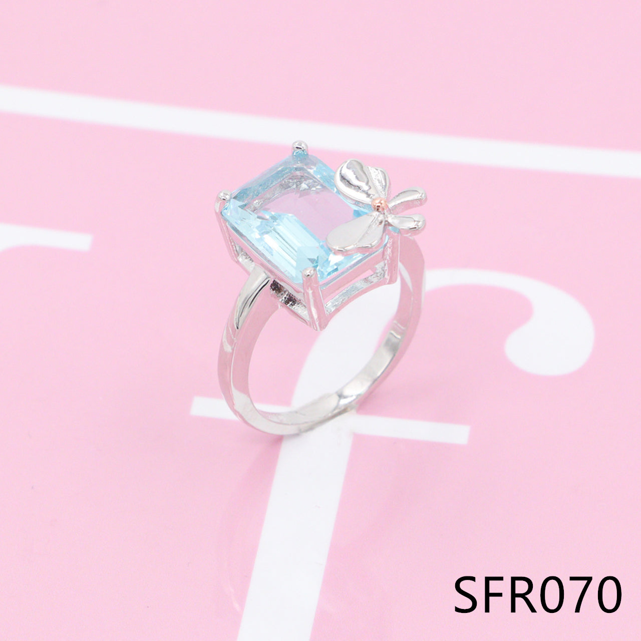 Coloured diamond  pure silver ring SFR069-71 - Nanajewelry